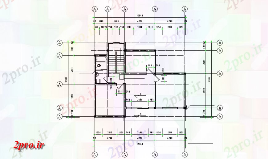 دانلود نقشه مسکونی  ، ویلایی ، آپارتمان  آپارتمان طبقه  (کد147794)