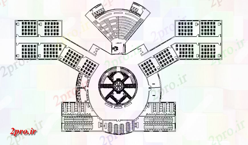 دانلود نقشه ساختمان اداری - تجاری - صنعتی مدرسه ساختمان تجاری 48 در 78 متر (کد147811)