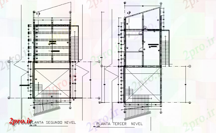 دانلود نقشه مسکونی ، ویلایی ، آپارتمان طرحی دوم و سطح خانه تراس 8 در 18 متر (کد147817)