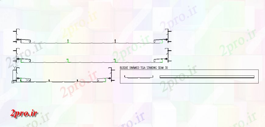 دانلود نقشه طراحی جزئیات تقویت کننده کاشی ایستاده درز  (کد147848)