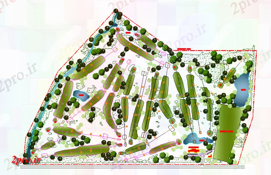 دانلود نقشه هتل - رستوران - اقامتگاه  هتل و باغ  طرحی دراز کردن جزئیات (کد147858)