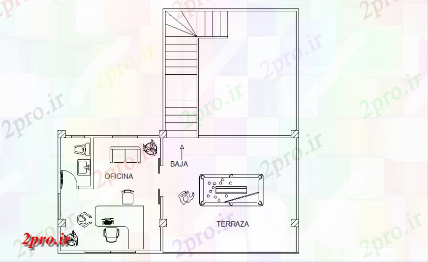 دانلود نقشه ساختمان اداری - تجاری - صنعتی طرحی دفتر کوچک 10 در 20 متر (کد147896)