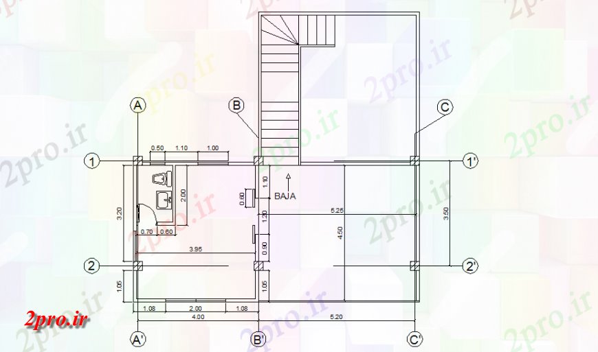 دانلود نقشه ساختمان اداری - تجاری - صنعتی کار طرحی دفتر کوچک 10 در 20 متر (کد147898)