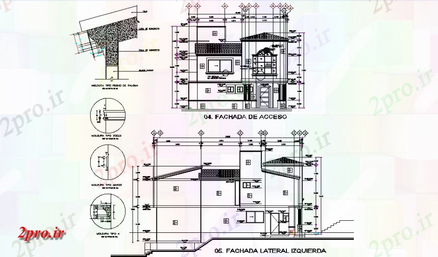 دانلود نقشه مسکونی  ، ویلایی ، آپارتمان  نما از یک خانه پس از اتمام  چیدمان (کد147903)