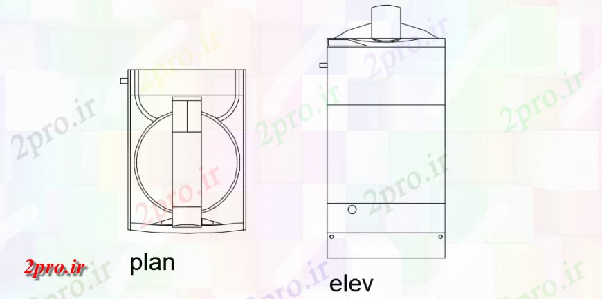 دانلود نقشه بلوک ، آرام ، نماد مدل macerator بهداشت و درمان و تجهیزات (کد147955)