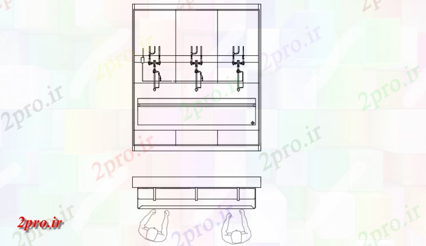 دانلود نقشه بلوک ، آرام ، نماد طرحی نمای بالای سینک (کد147979)