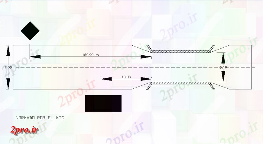دانلود نقشه جزئیات ساخت پل روزنه کانال طرحی نما جلو (کد147980)