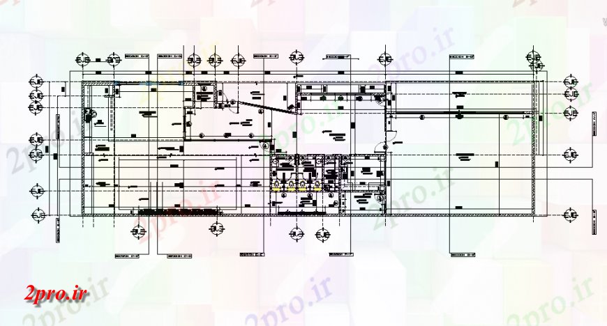 دانلود نقشه ساختمان اداری - تجاری - صنعتی طرحی مالکیت مشترک منطقه های اجتماعی 11 در 38 متر (کد147994)