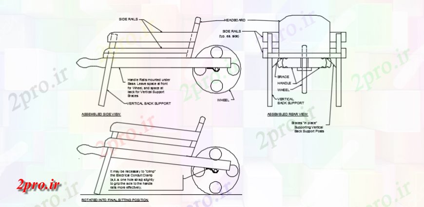 دانلود نقشه بلوک ، آرام ، نماد مدل طراحی چرخ دستی (کد148008)