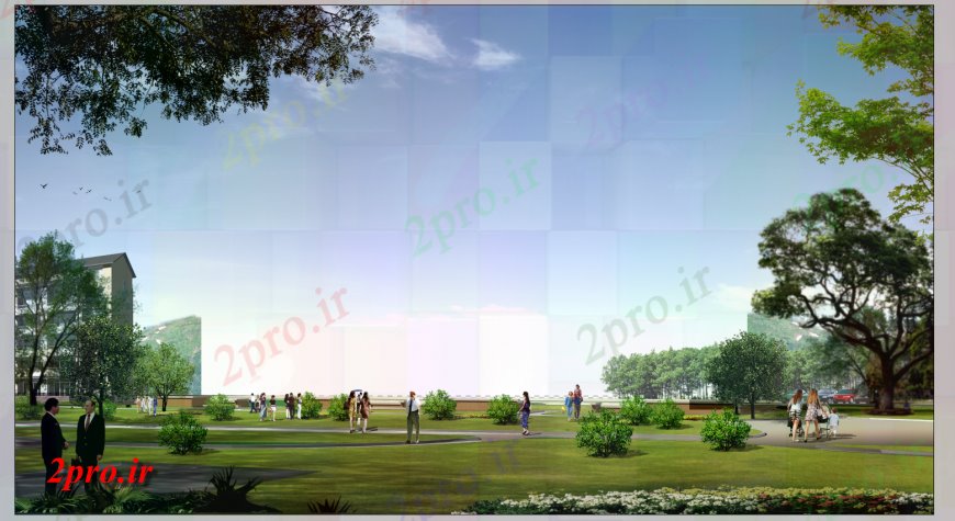 دانلود نقشه  طراحی پارک - محوطه - باغ   مدل تریدی نما طرحی پارک  عکس فروشگاه (کد148096)