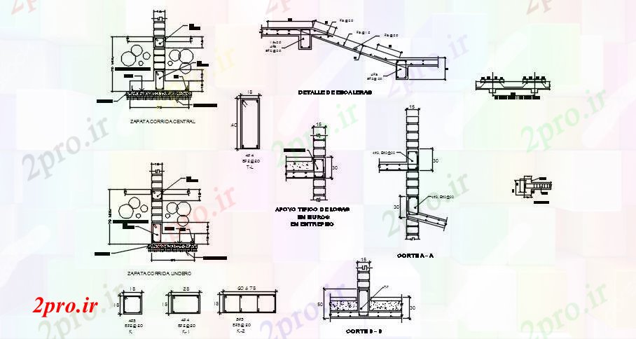 دانلود نقشه جزئیات پایه طرحی بخش بنیاد (کد148116)