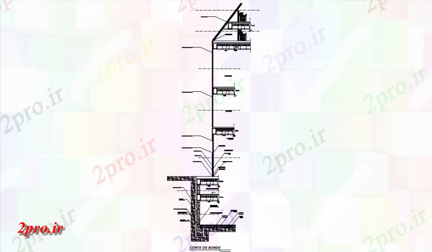 دانلود نقشه جزئیات پله و راه پله  بخش دیوار جزئیات ساختمان آپارتمان   (کد148127)