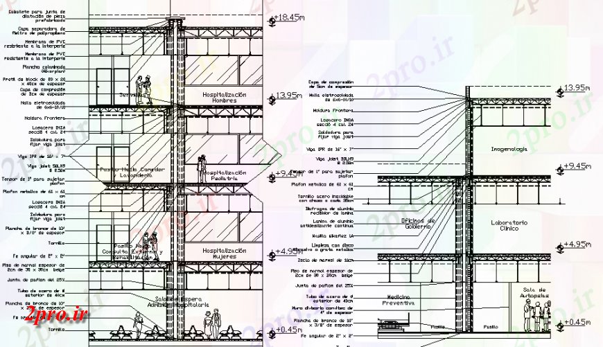 دانلود نقشه جزئیات پله و راه پله  بخش تیر  (کد148128)