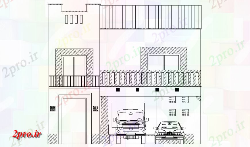 دانلود نقشه مسکونی  ، ویلایی ، آپارتمان  نما خانه  طرح (کد148136)