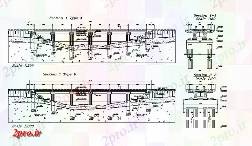 دانلود نقشه جزئیات ساخت پل پل نما و بخش  (کد148146)