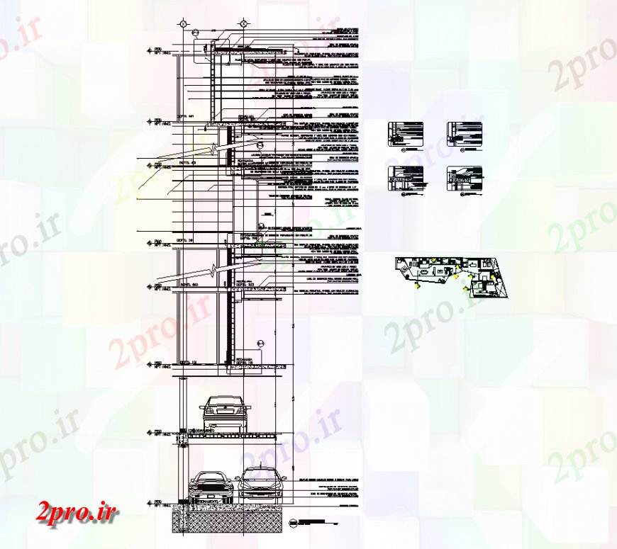 دانلود نقشه طراحی جزئیات ساختار دیوار بخش جزئیات چیدمان نما 1 در 4 متر (کد148187)