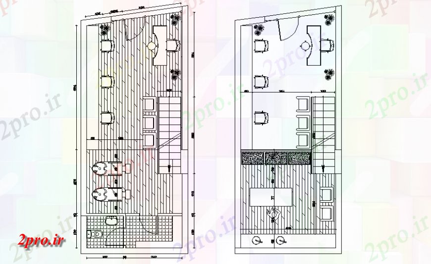 دانلود نقشه ساختمان اداری - تجاری - صنعتی طراحی سالن مو (کد148230)