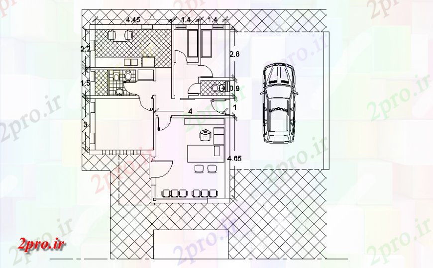 دانلود نقشه ساختمان اداری - تجاری - صنعتی ایستگاه پلیس 8 در 10 متر (کد148231)