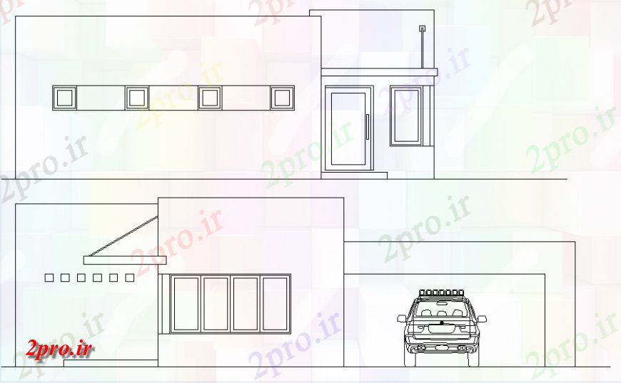 دانلود نقشه ساختمان اداری - تجاری - صنعتی نما از ایستگاه پلیس  طراحی (کد148232)