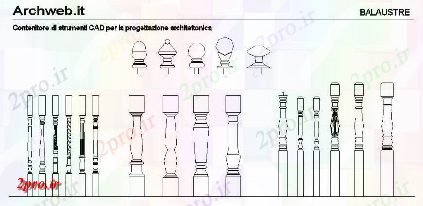 دانلود نقشه بلوک افراد طراحی نما ستون کوچک گچ بری و بخش  (کد148305)