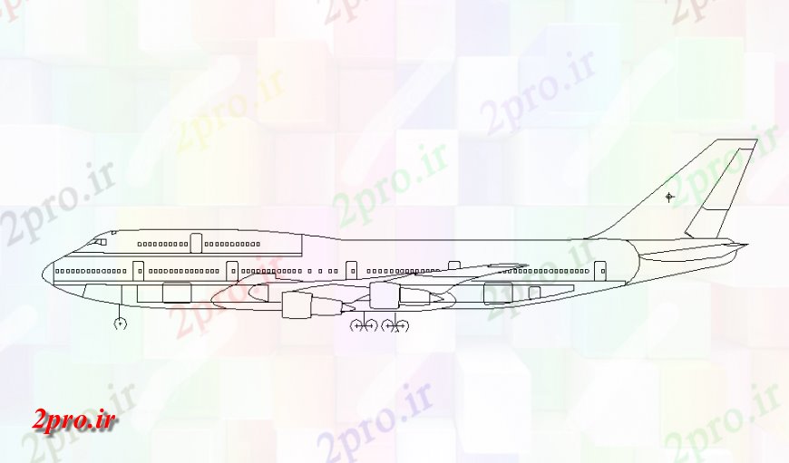 دانلود نقشه بلوک وسایل نقلیه نوع مختلف از هواپیما بلوک (کد148344)