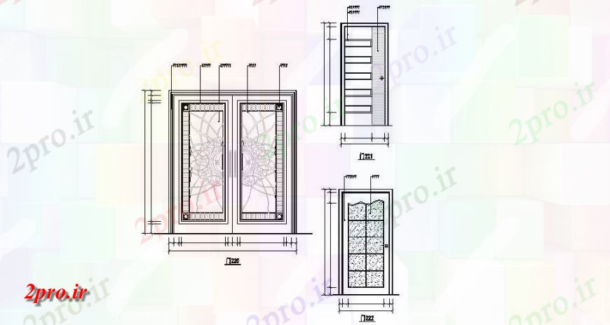 دانلود نقشه جزئیات طراحی در و پنجره  درب طراحی  (کد148386)