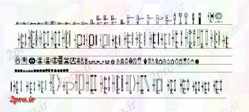 دانلود نقشه جزئیات طراحی در و پنجره  درب دستگیره طراحی  (کد148391)