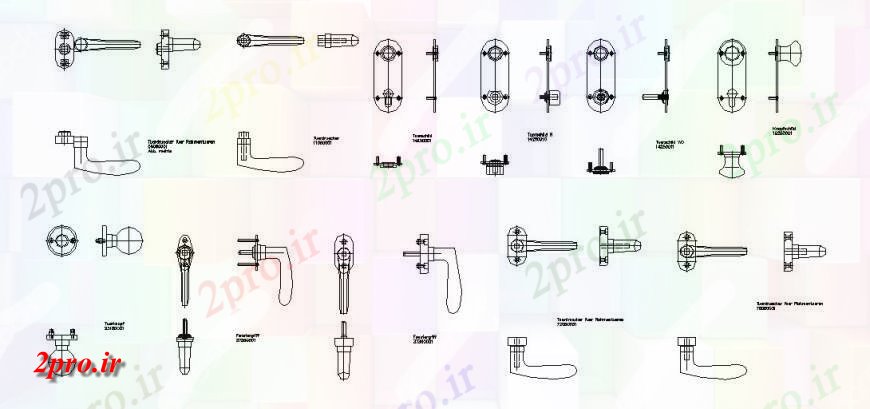 دانلود نقشه جزئیات طراحی در و پنجره  اتصالات درب    (کد148393)