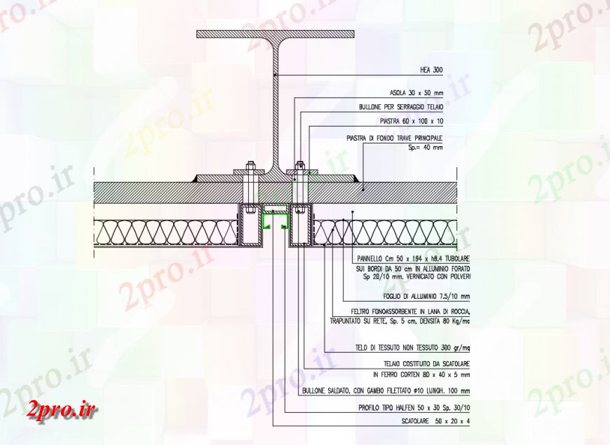 دانلود نقشه طراحی جزئیات ساختار سقف کاذب جزئیات سازنده با اسکلت فلزی و پانل (کد148442)