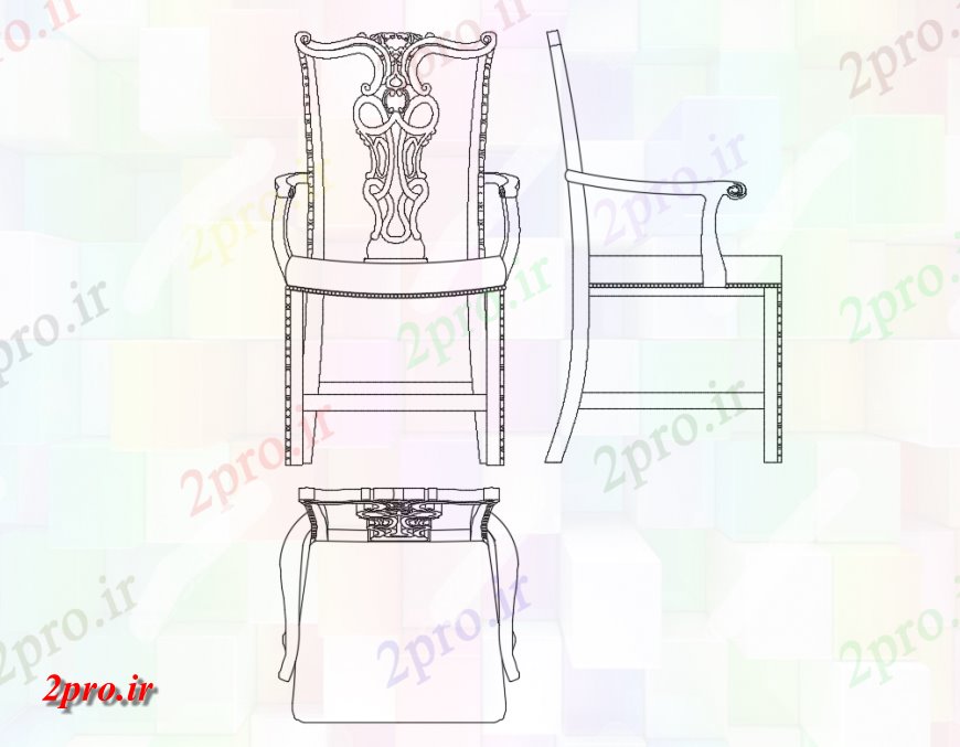 دانلود نقشه بلوک مبلمان صندلی بازو Cool تمام بلوک سمت نما  طراحی (کد148456)