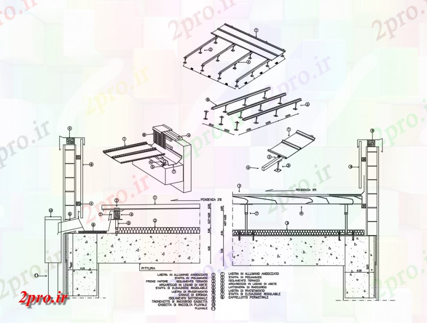 دانلود نقشه طراحی جزئیات ساختار شناور پوشش آلومینیوم جزئیات سازنده (کد148460)