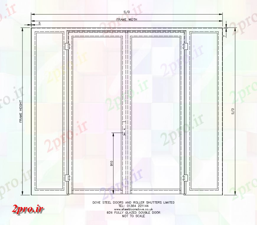 دانلود نقشه جزئیات طراحی در و پنجره  به طور کامل دو جداره درب    دو بعدی   چیدمان (کد148572)