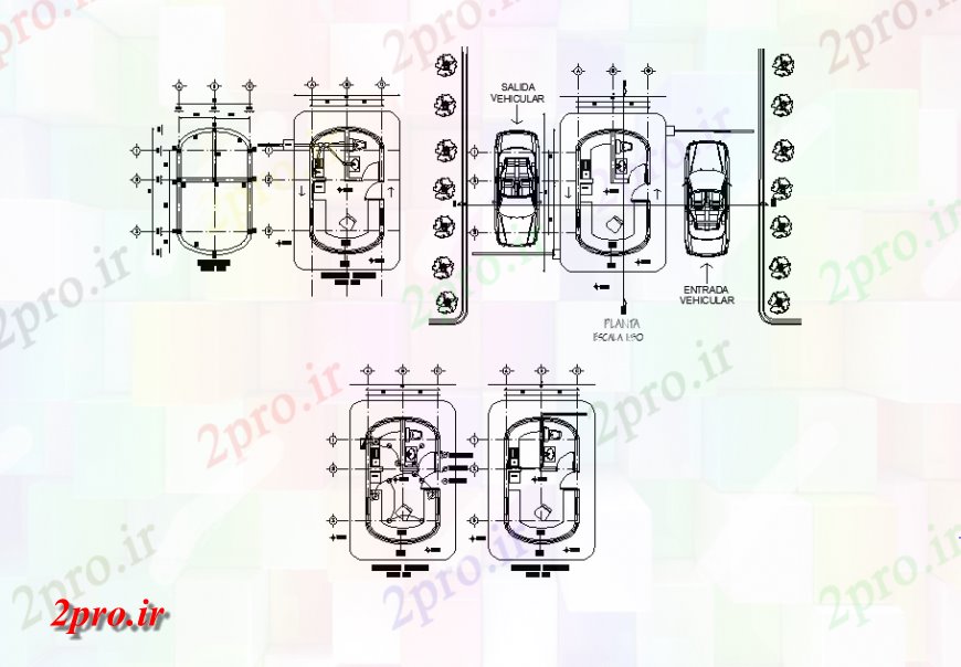 دانلود نقشه ساختمان اداری - تجاری - صنعتی زیرزمین نما پارکینگ طرحی جزئیات دو بعدی طراحی 2 در 5 متر (کد148586)