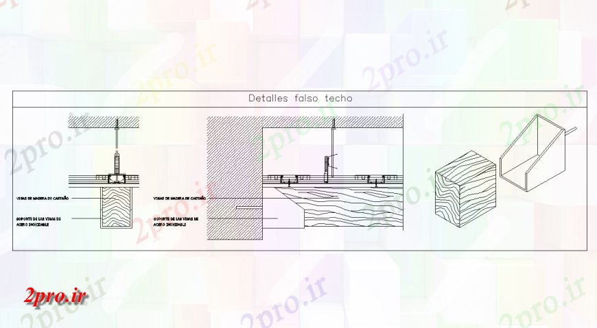 دانلود نقشه طراحی جزئیات تقویت کننده جزئیات سقف های کاذب با طراحی ساخت و ساز (کد148589)