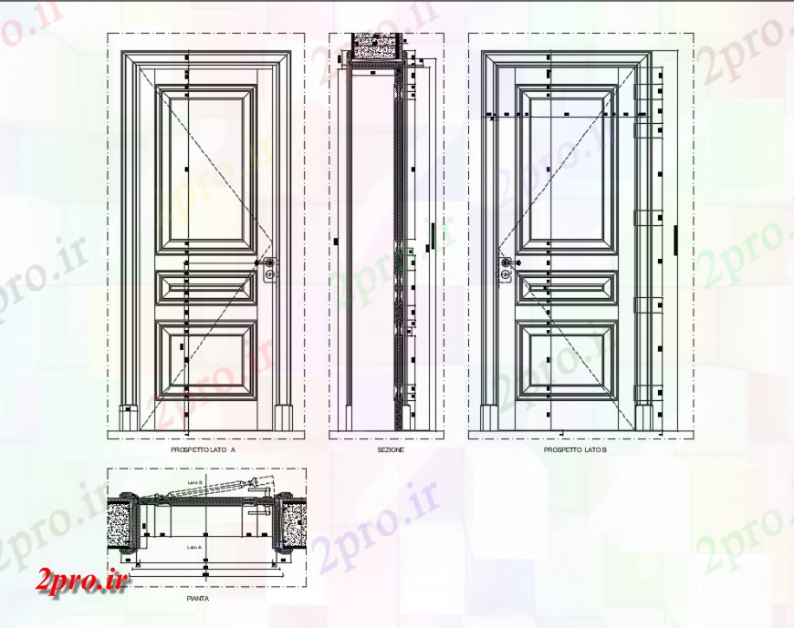 دانلود نقشه جزئیات طراحی در و پنجره  دو چوبی نصب و راه اندازی درب خانه جزئیات (کد148730)