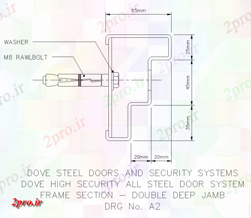 دانلود نقشه بلوک ، آرام ، نماد درب های فلزی و سیستم امنیتی نما جزئیات  دو بعدی   (کد148781)