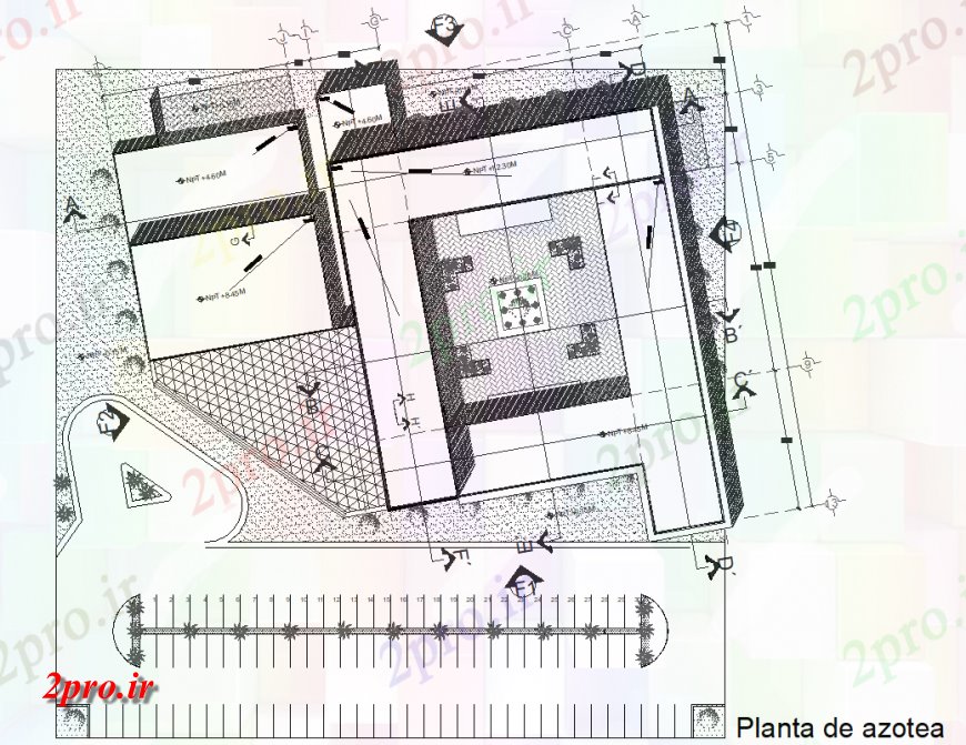 دانلود نقشه ساختمان اداری - تجاری - صنعتی طرحی پلان سازه 74 در 81 متر (کد148938)