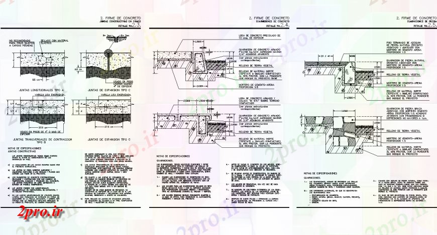 دانلود نقشه جزئیات ستون ستون بتن مشترک  آسفالت  (کد148951)