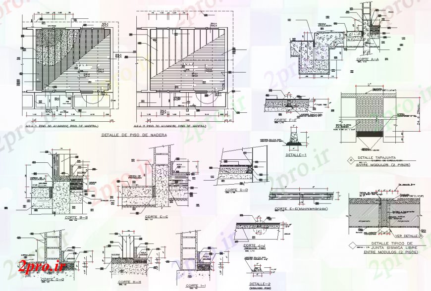 دانلود نقشه طراحی اتوکد پایه طرحی جزئیات کلی طبقه و بخش  (کد148967)
