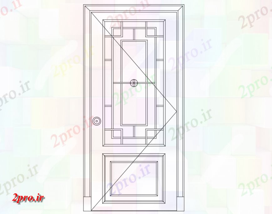 دانلود نقشه جزئیات طراحی در و پنجره  مقابل درب کلاسیک  نما    (کد149079)