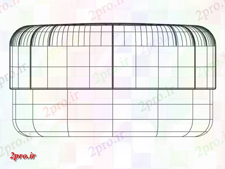 دانلود نقشه بلوک مبلمان بلوک قفس جلو نما  جزئیات (کد149138)