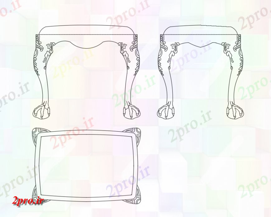 دانلود نقشه بلوک مبلمان اروپا سنتی مدفوع چوبی بلوک های  جزئیات (کد149145)