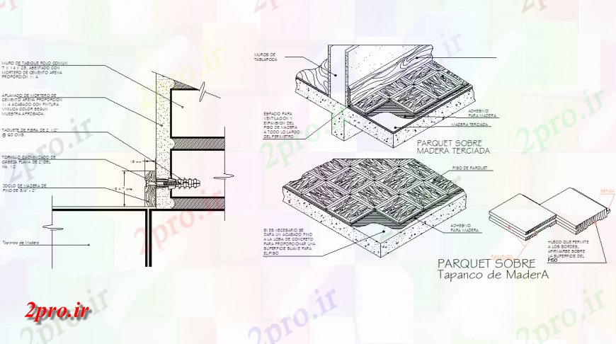 دانلود نقشه جزئیات پله و راه پله  کف پارکت ایزومتریک هیئت مدیره شن و ماسه  (کد149195)