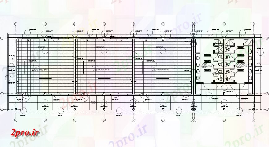 دانلود نقشه بلوک ، آرام ، نماد کلاس درس و اتاق توالت کاشی کف جزئیات (کد149238)