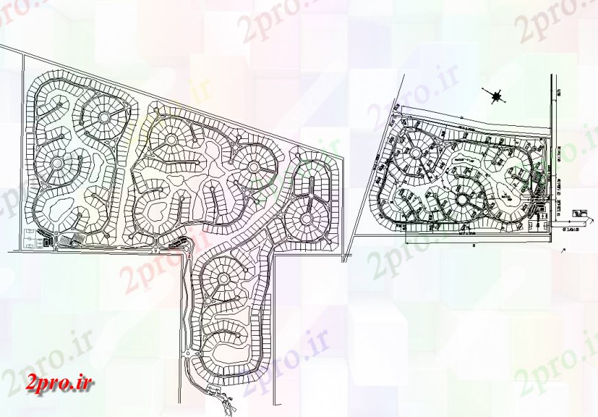 دانلود نقشه باغ جزئیات طرحی ساختاری از یک پارک طرحی دو بعدی 20 در 32 متر (کد149341)