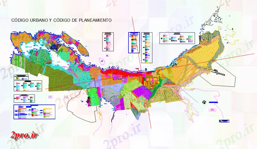دانلود نقشه برنامه ریزی شهری کشور جزئیات نقشه نما و طراحی  دو بعدی   (کد149364)