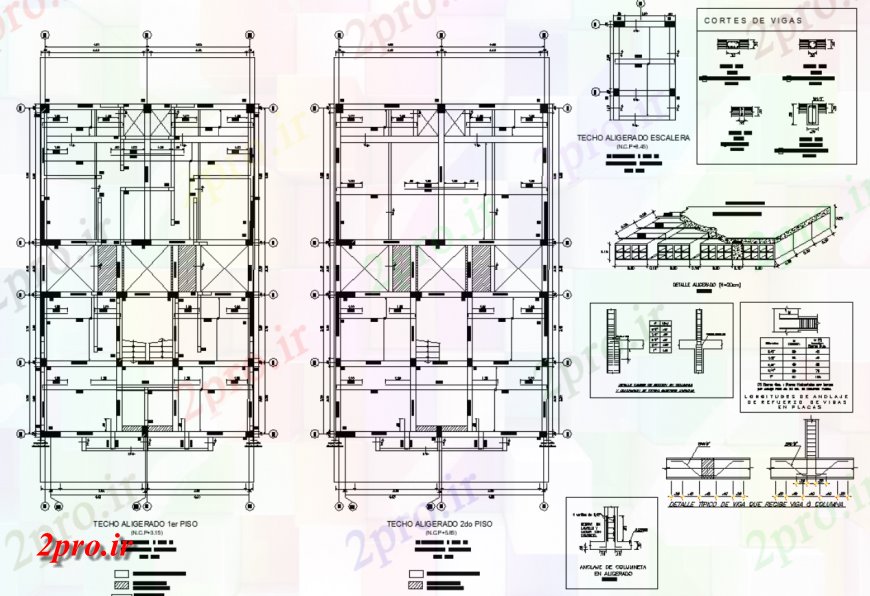 دانلود نقشه مسکونی  ، ویلایی ، آپارتمان  ساختارهای تخت برنامه جزئیات (کد149438)