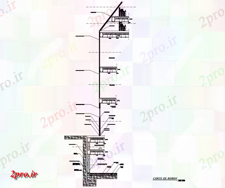 دانلود نقشه طراحی جزئیات تقویت کننده بخش دال آپارتمان   ساخت و ساز جزئیات (کد149468)