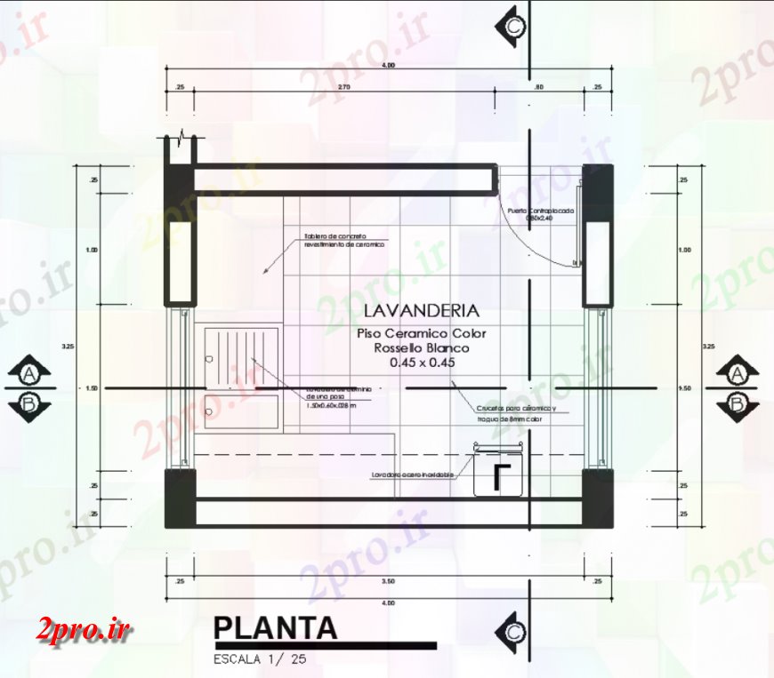 دانلود نقشه طراحی جزئیات ساختار سازنده جزئیات طرحی معماری و طرحی جزئیات آشپزخانه لباسشویی 3 در 5 متر (کد149469)