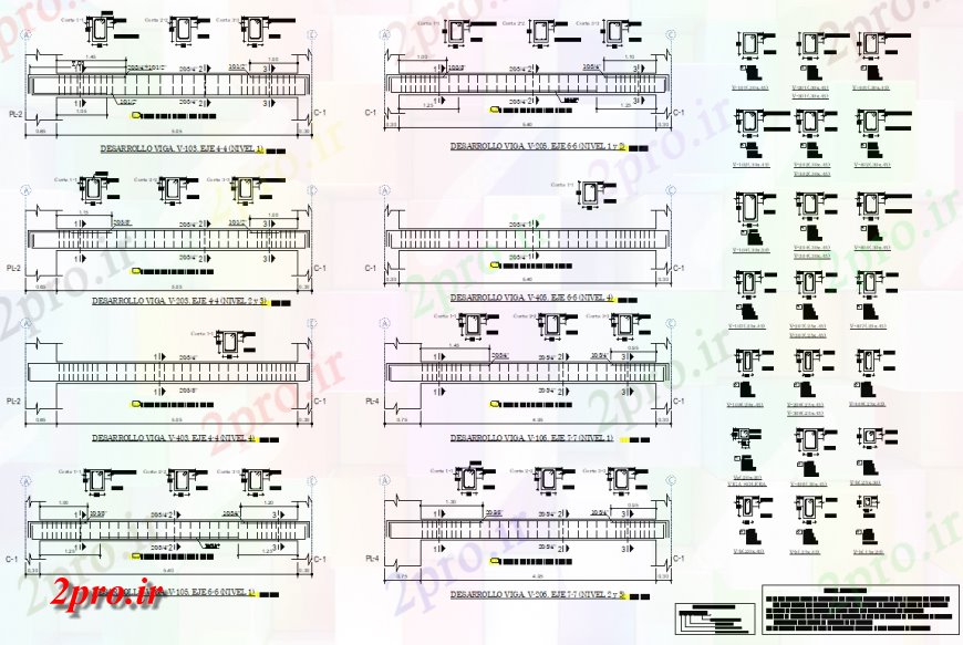 دانلود نقشه طراحی جزئیات تقویت کننده یک پرتو و بخش ستون  طراحی (کد149540)